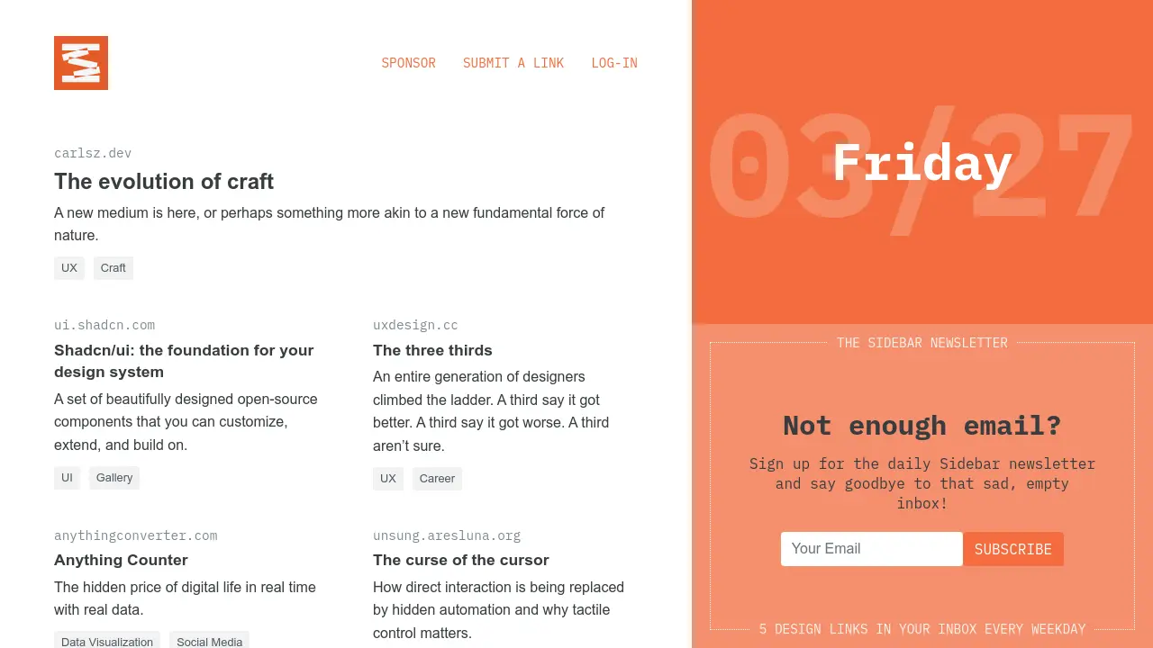 sidebar.io - Curated design inspiration delivered daily