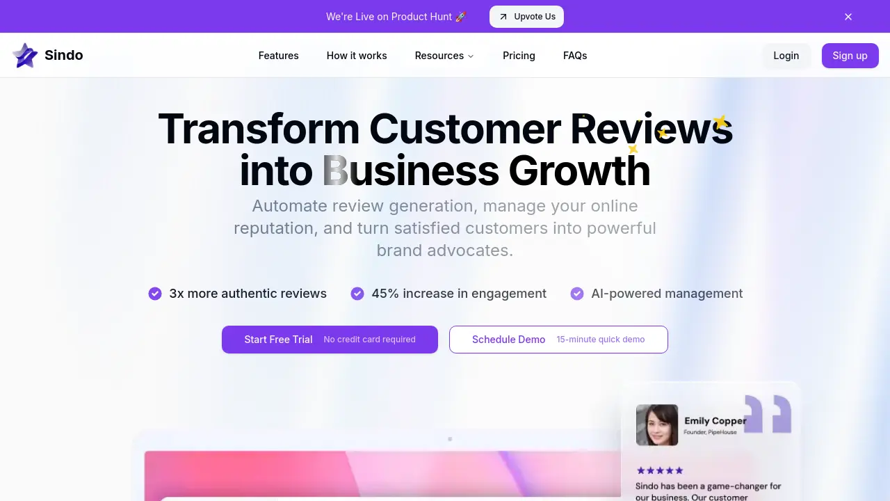 Sindo - Transform Customer Reviews into Business Growth
