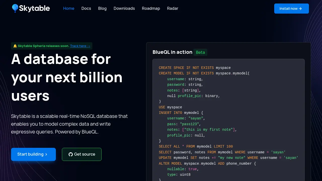 Skytable - A scalable real-time NoSQL database for your next billion users
