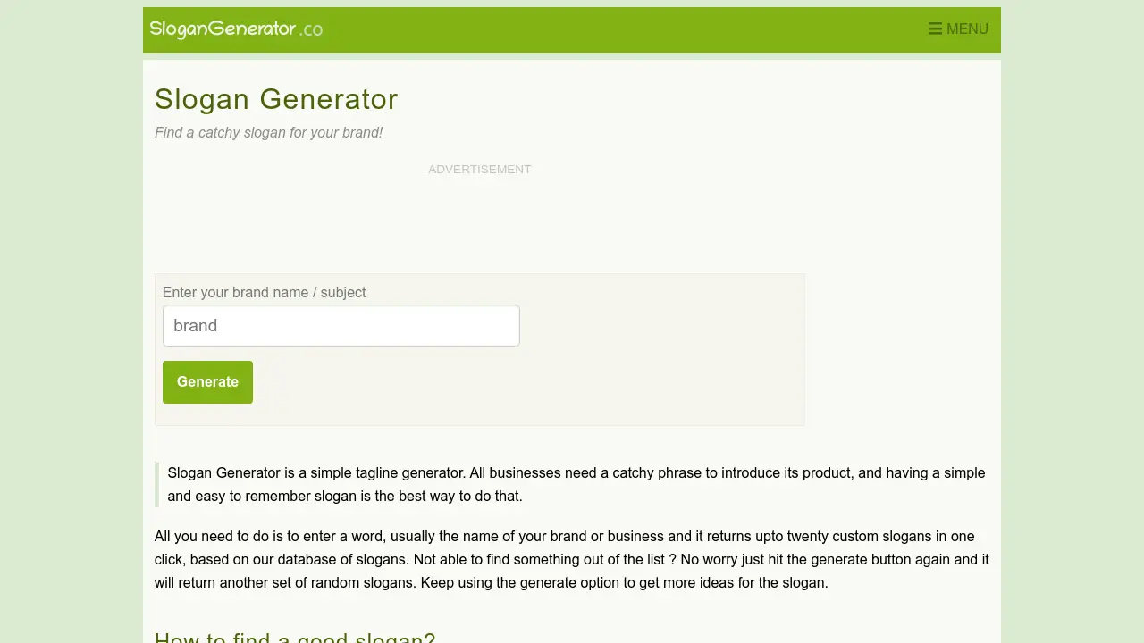 Slogan Generator screenshot