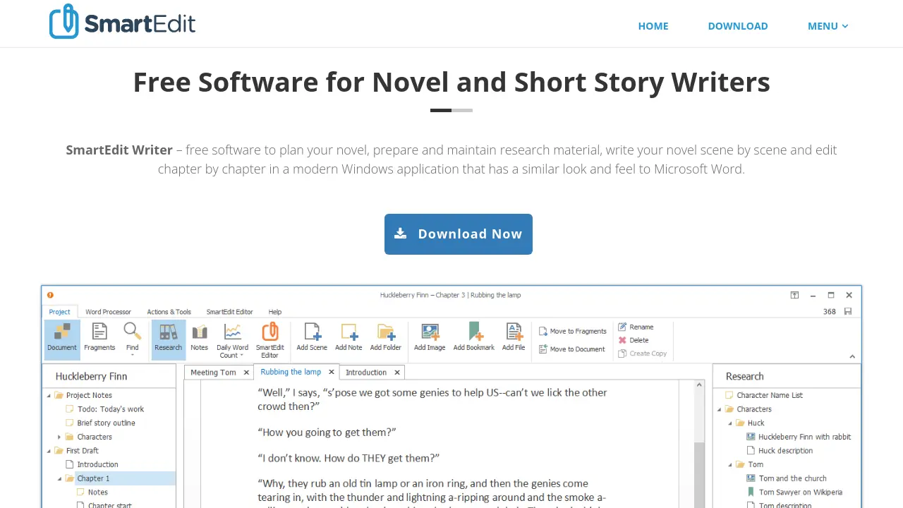 Smart Writer SmartEdit Writer - Free Software for Novel and Short Story Writers