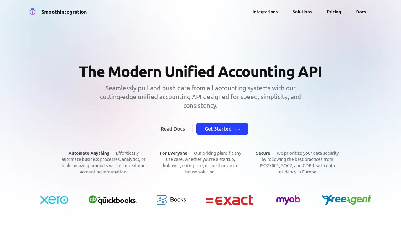 SmoothIntegration - Unified Accounting API for Seamless Data Integration