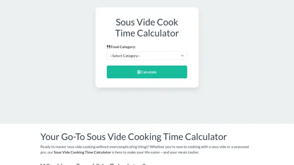 Sous Vide Cook Time Calculator