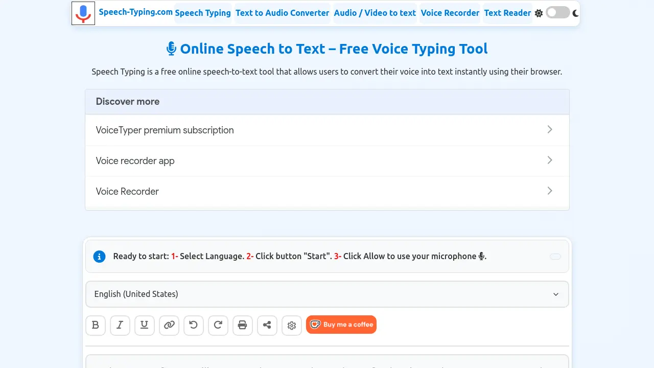 Speech Typing screenshot