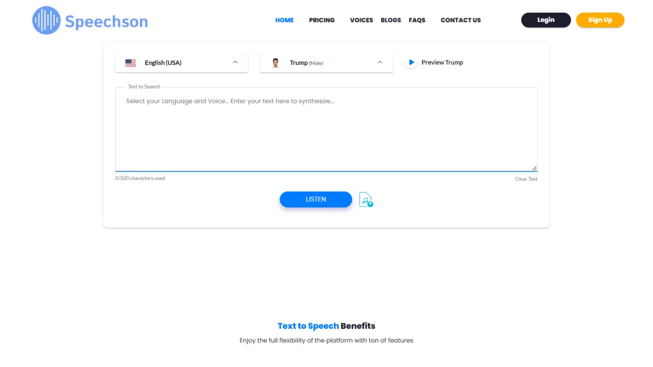 Speechson screenshot