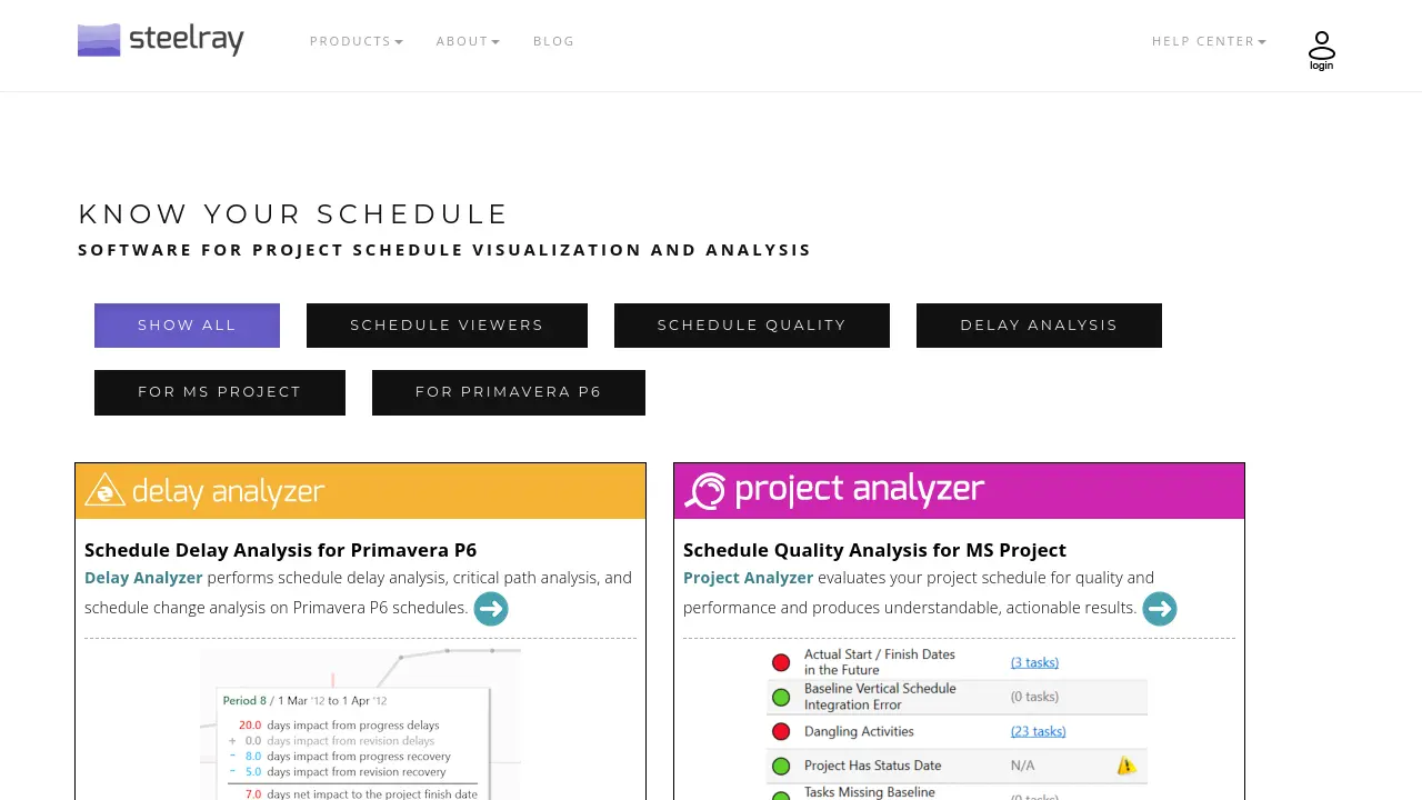 Steelray Steelray - Software for Project Schedule Visualization and Analysis