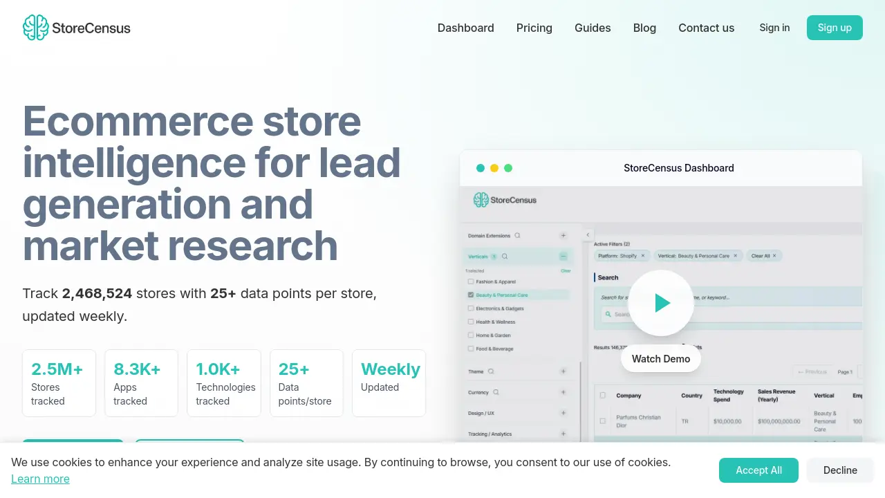 StoreCensus - Ecommerce store intelligence for lead generation and ...