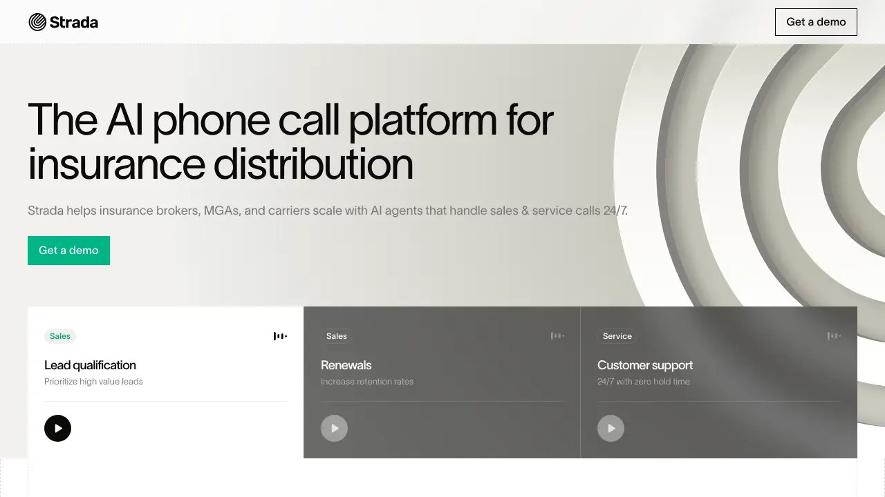 Strada Platform Strada - The AI phone call platform for insurance distribution