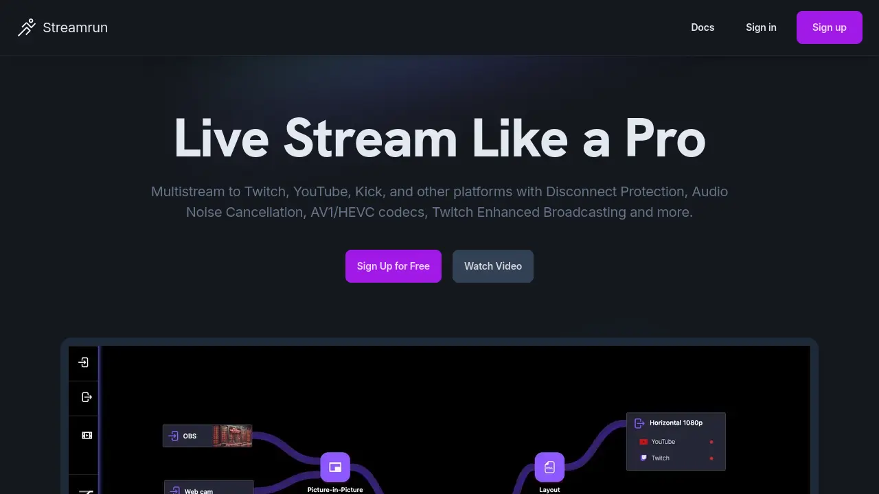 Streamrun - Live Stream Like a Pro