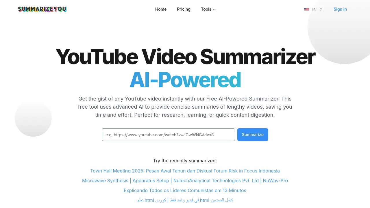 SummarizeYou screenshot