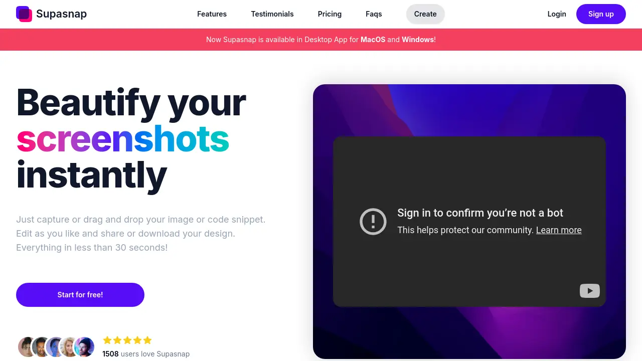 Supasnap - Beautify and Customize Screenshots Instantly