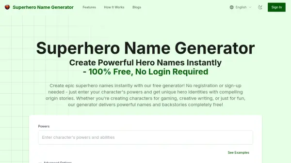 Superhero Name Generator