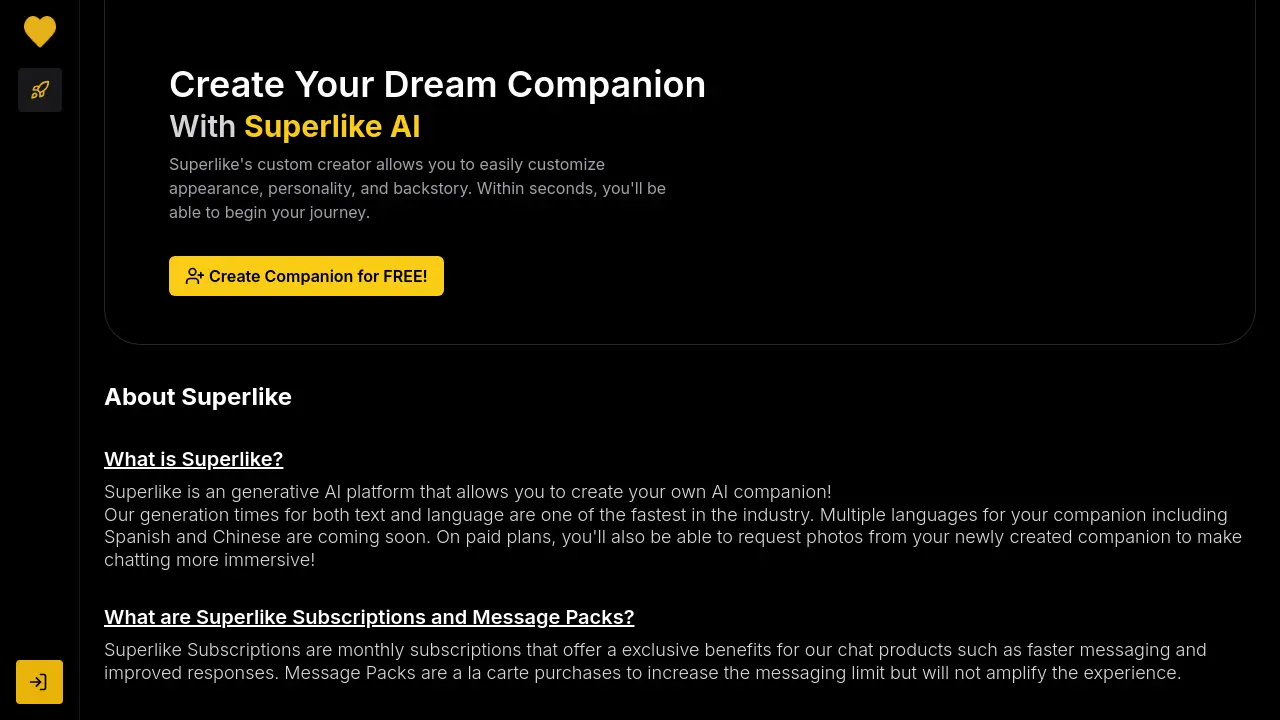 Super Like Examples Superlike - Create Your Dream Companion With Superlike AI