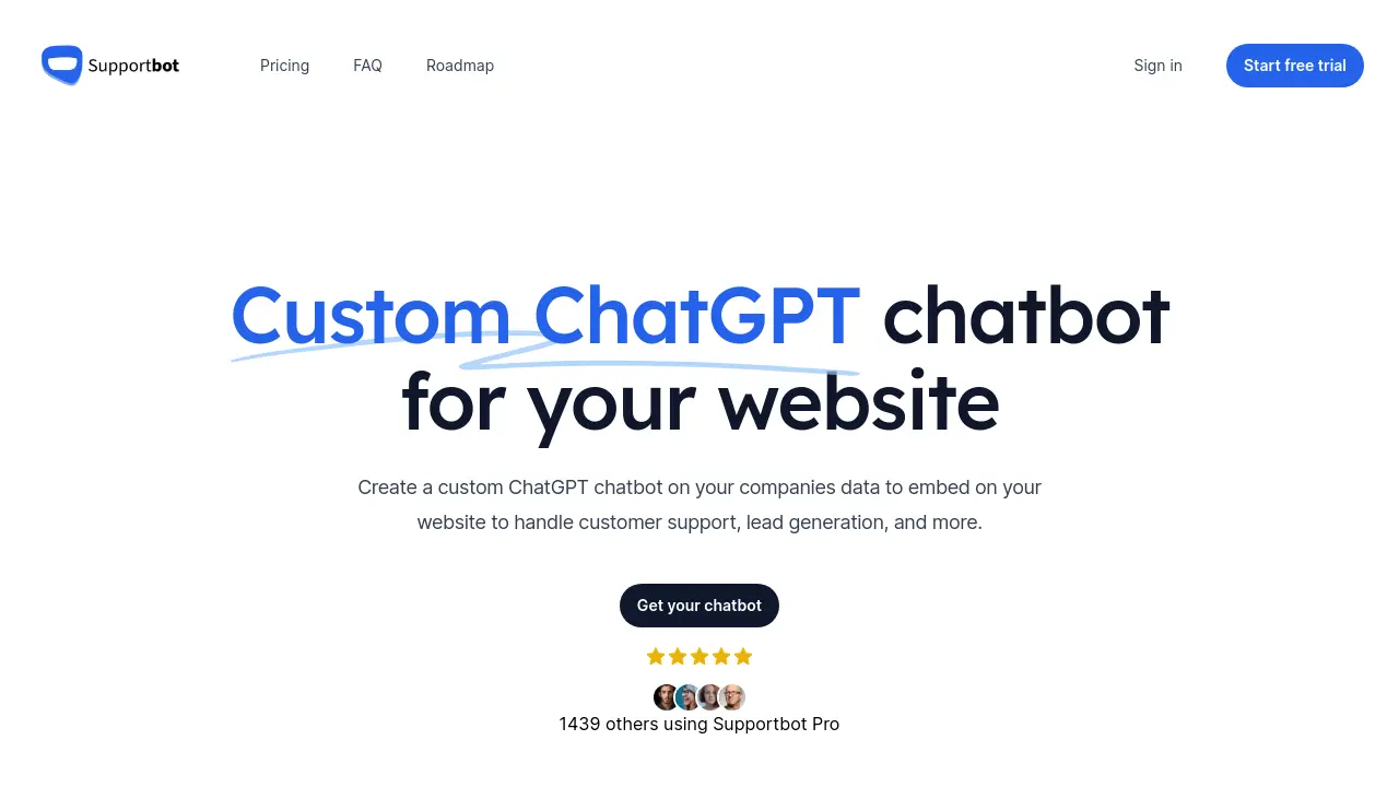 Supportbot Pro - Custom ChatGPT Chatbot for Your Website