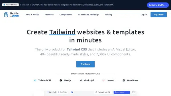 Tailwind Builder by Shuffle