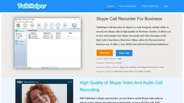 TalkHelper Call Recorder for Skype