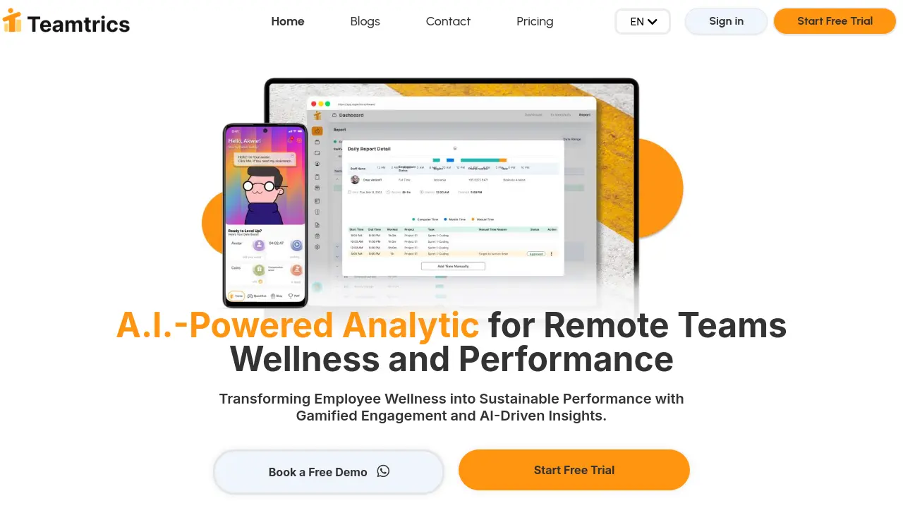 Teamtrics - AI-Powered Analytics for Remote Team Wellness and Performance