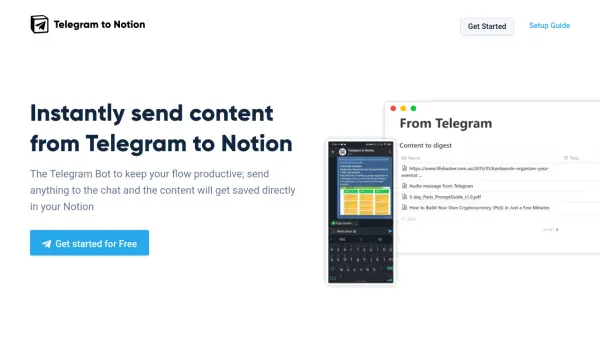 Telegram to Notion