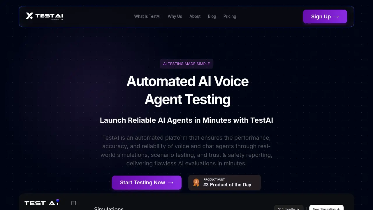 TestAI - Automated AI Voice Agent Testing