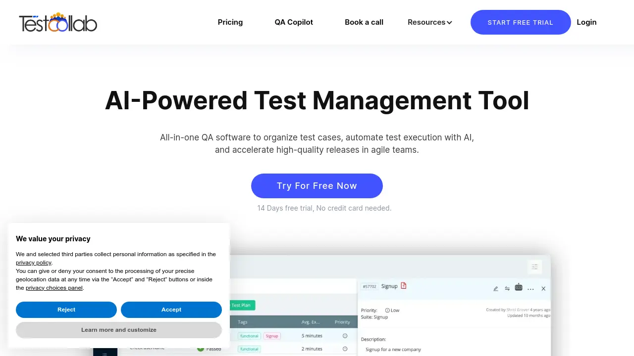 TestCollab - AI-Powered Test Management and QA Automation