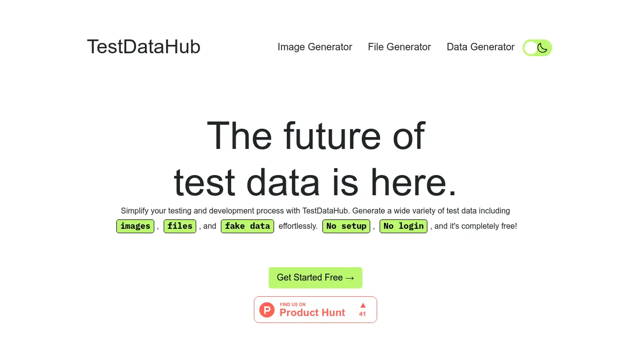 TestDataHub - Effortless Test Data Generation for Developers and Testers