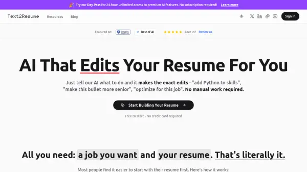 Text2Resume