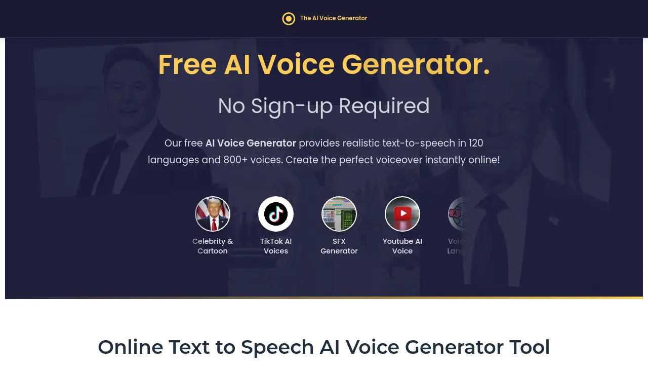The AI Voice Generator screenshot