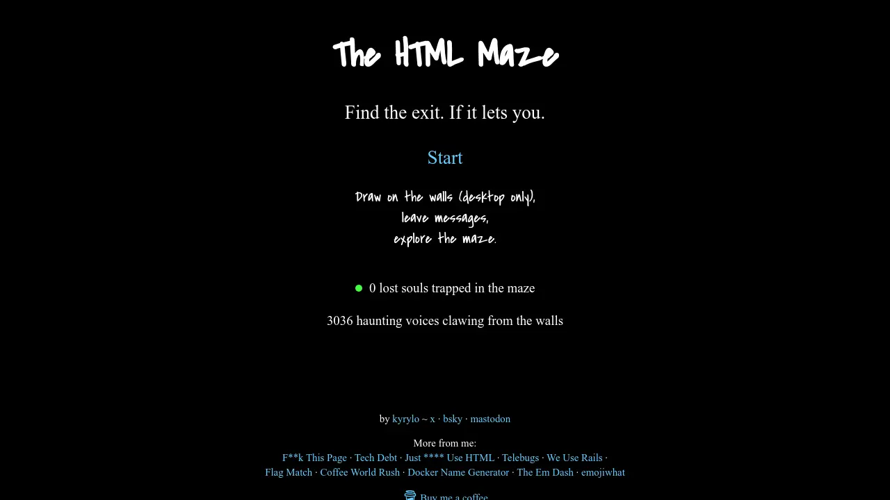 The HTML Maze - An interactive AI-powered maze where you draw, leave ...