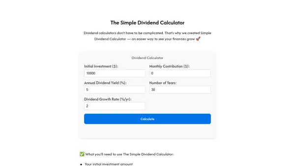 The Simple Dividend Calculator
