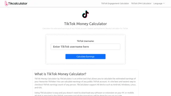 TikTok Money Calculator