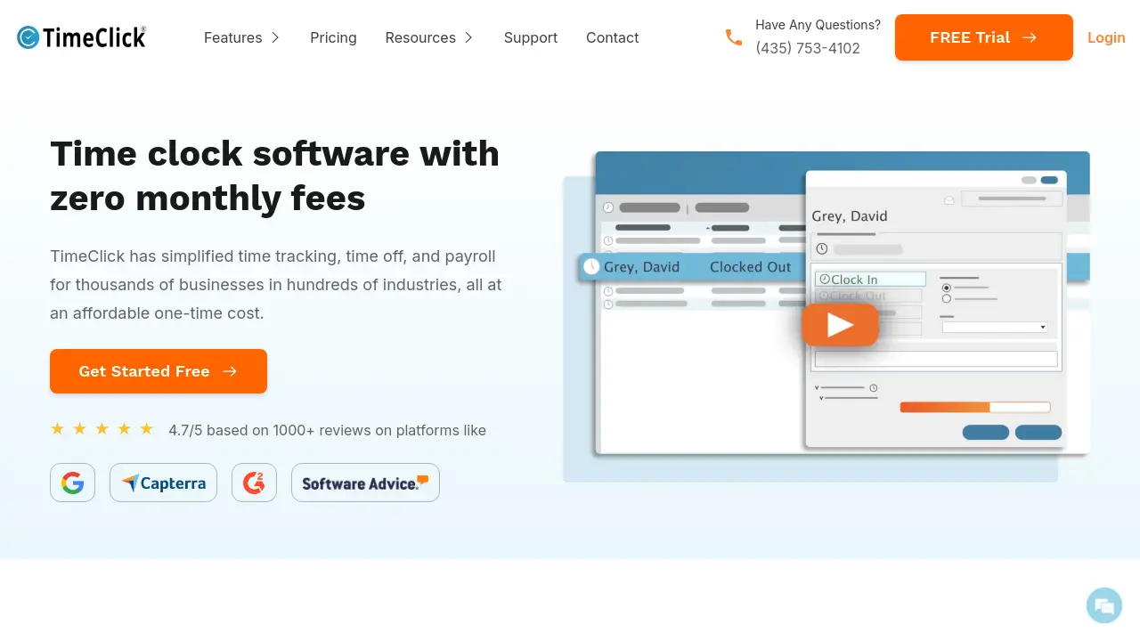Neo Time. Click TimeClick - Time clock software with zero monthly fees