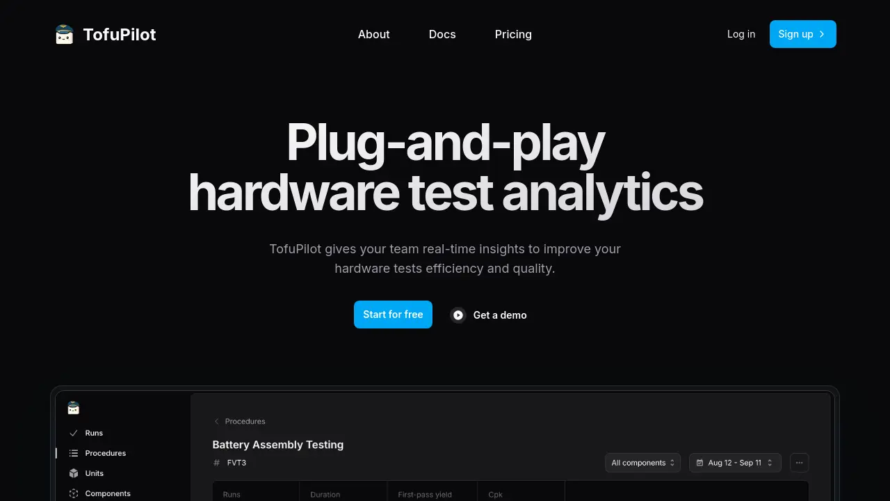 TofuPilot - Plug-and-play hardware test analytics for real-time insights