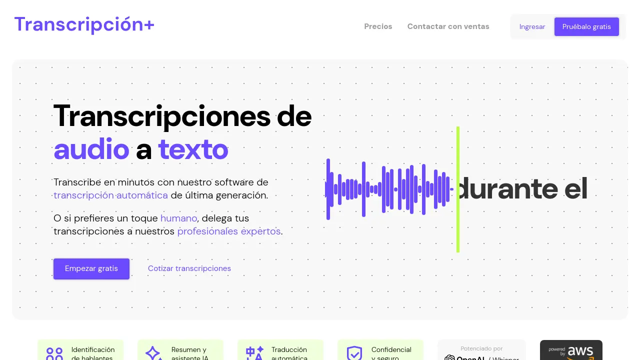 TranscripcionPlus screenshot