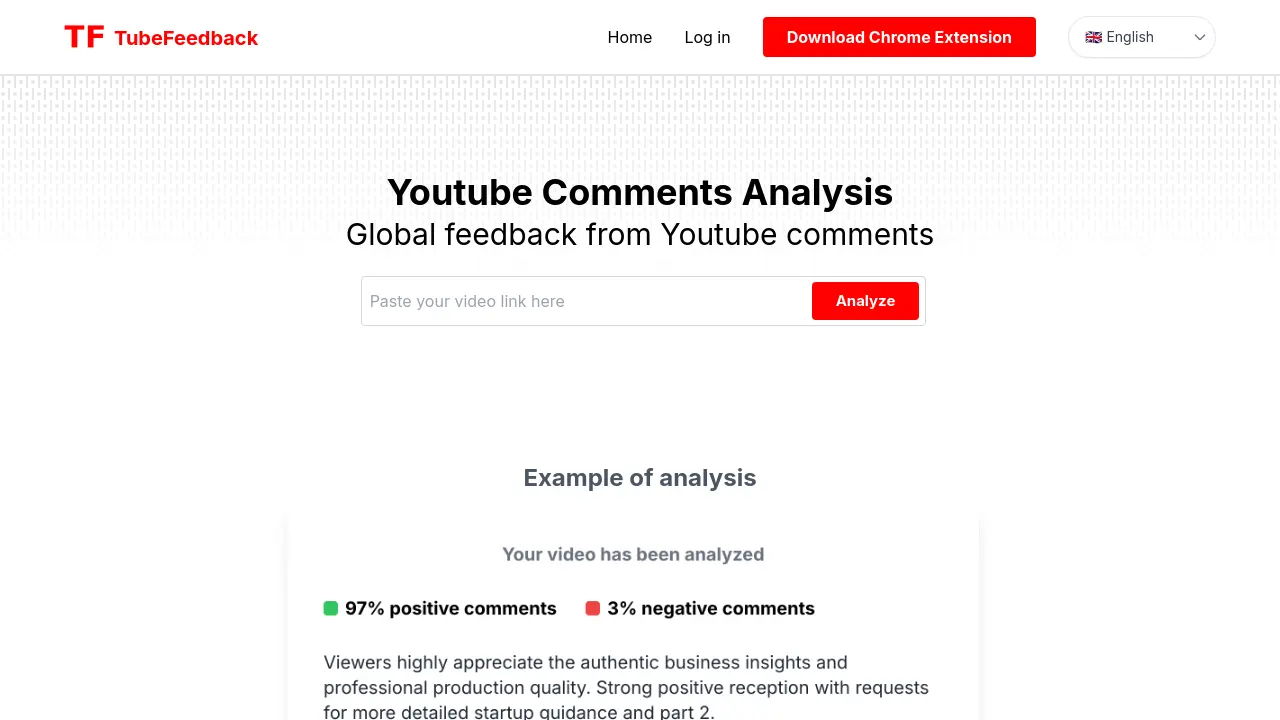 TubeFeedback - Global feedback from YouTube comments in 1 click