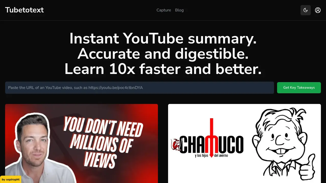 Tubetotext screenshot