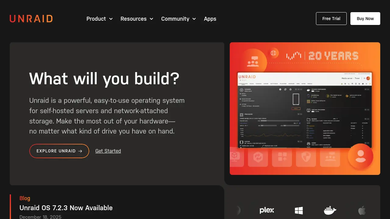 Unraid Unraid - An operating system for network-attached storage that lets you ...