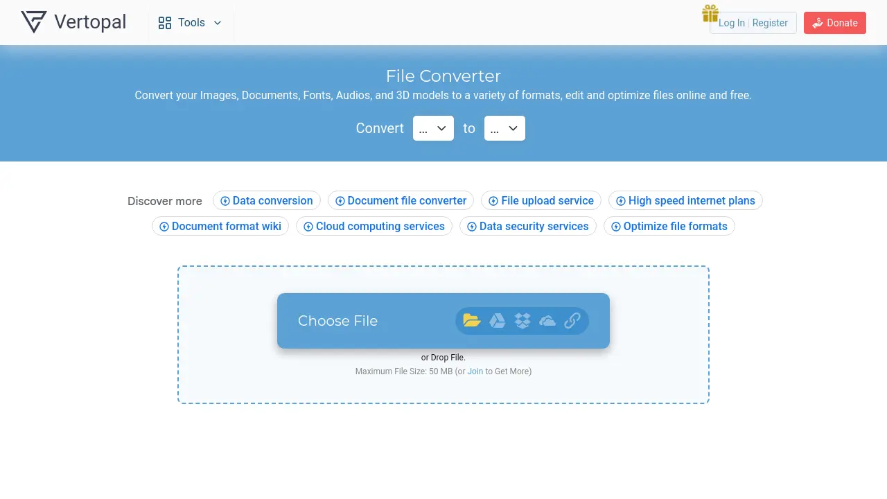 Vertopal - Free online file conversion with privacy, quality, and speed