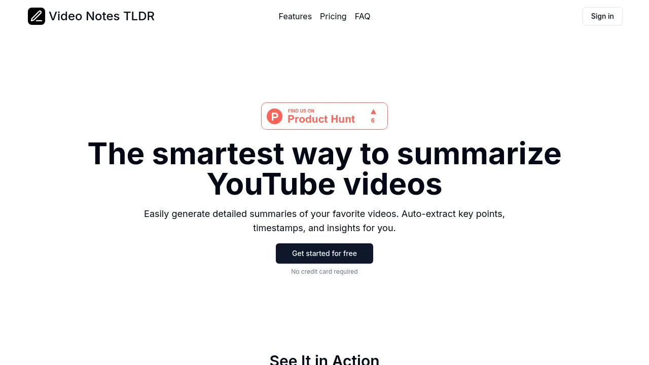 Video Notes TLDR screenshot