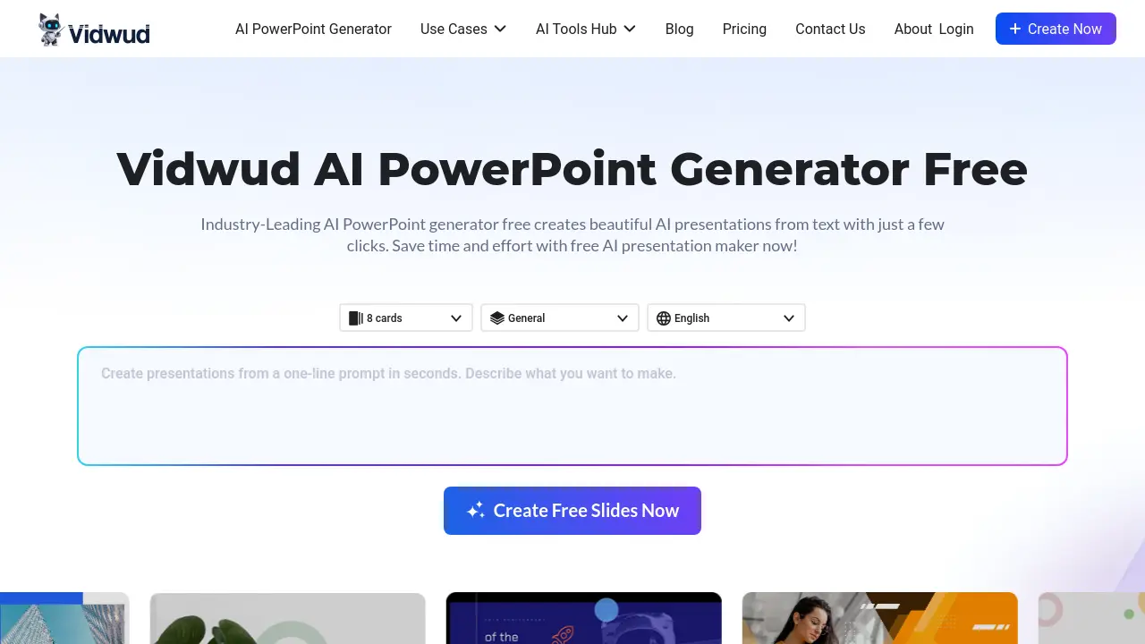 Vidwud AI PowerPoint Generator screenshot