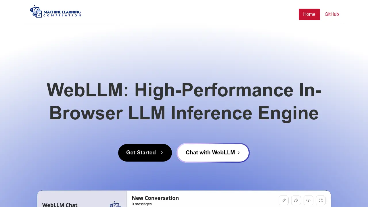 WebLLM - High-Performance In-Browser LLM Inference Engine