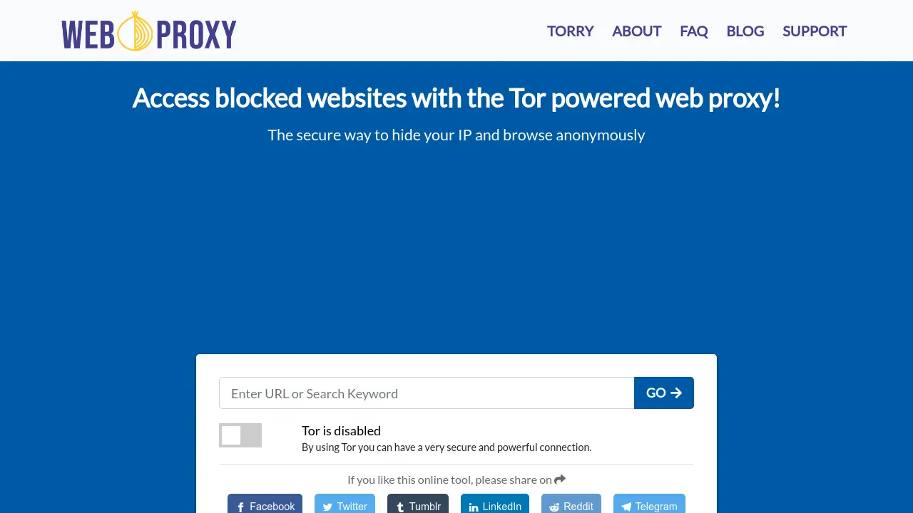 WebOProxy - Browse Securely and Anonymously with Tor Powered Web Proxy