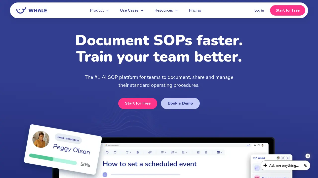 Whale - The AI-Powered Platform for SOPs and Team Training
