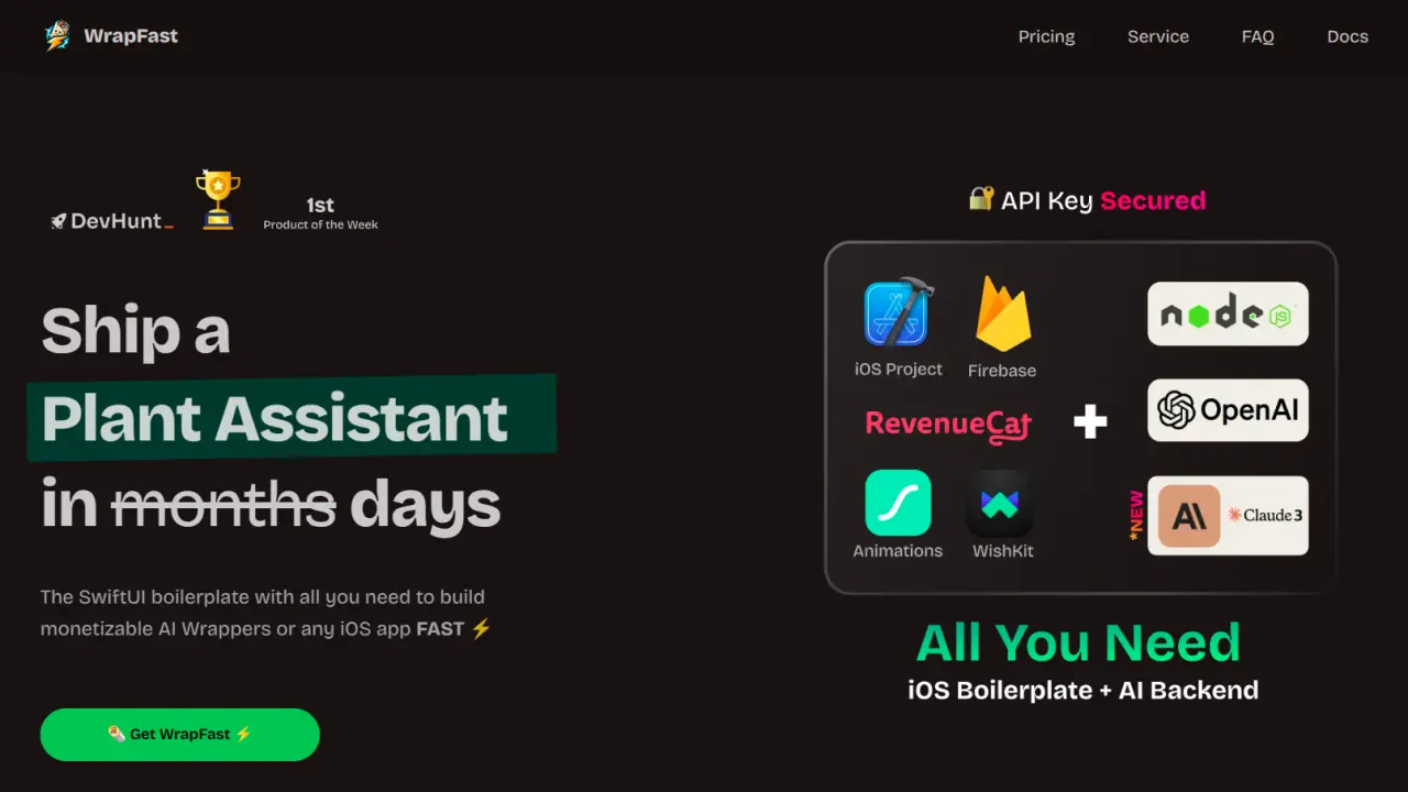 WrapFast - The SwiftUI Boilerplate to create AI wrappers or any iOS app ...