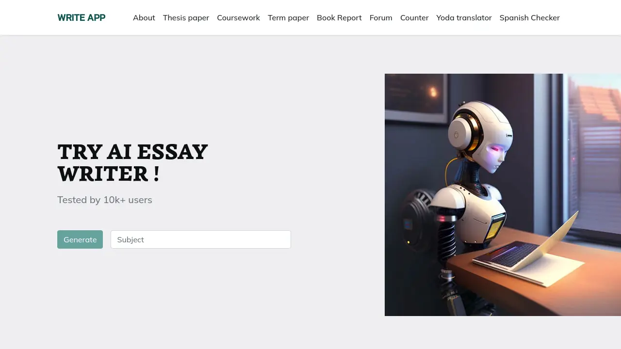 WRITE APP screenshot