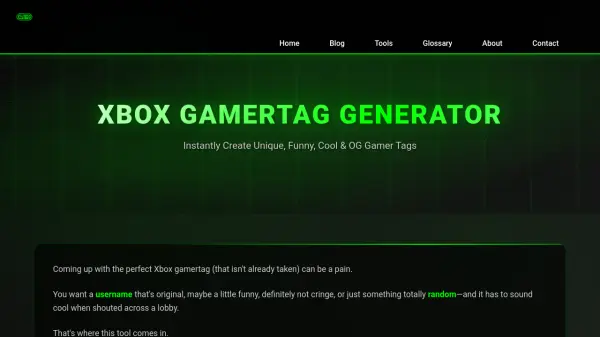 Xbox Gamertag Generator