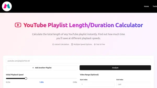 YouTube Playlist Length/Duration Calculator