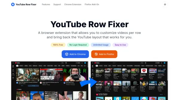 YouTube Row Fixer