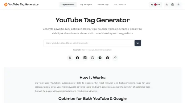 YouTube Tag Generator