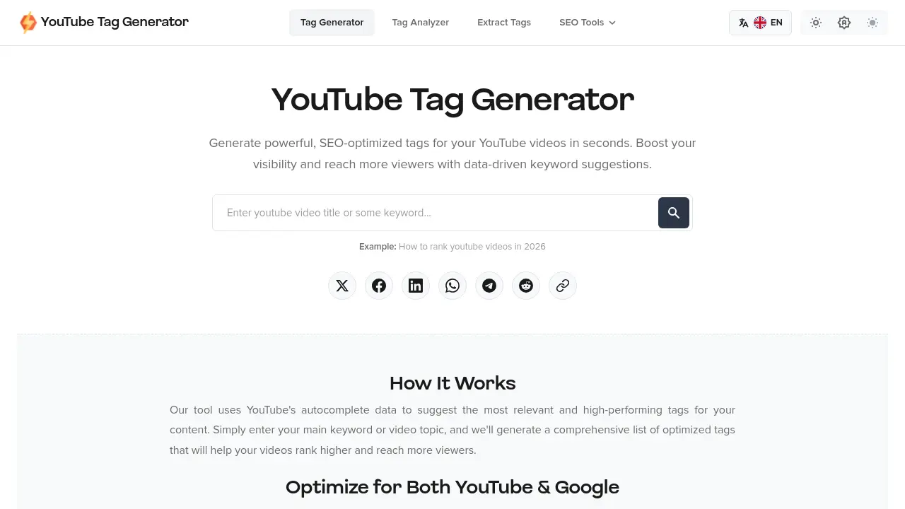 YouTube Tag Generator - Generate powerful, SEO-optimized tags for your ...