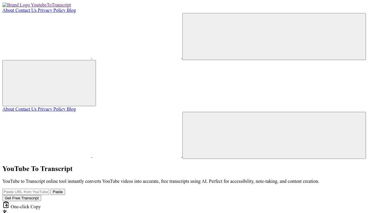 YouTubeToTranscript screenshot